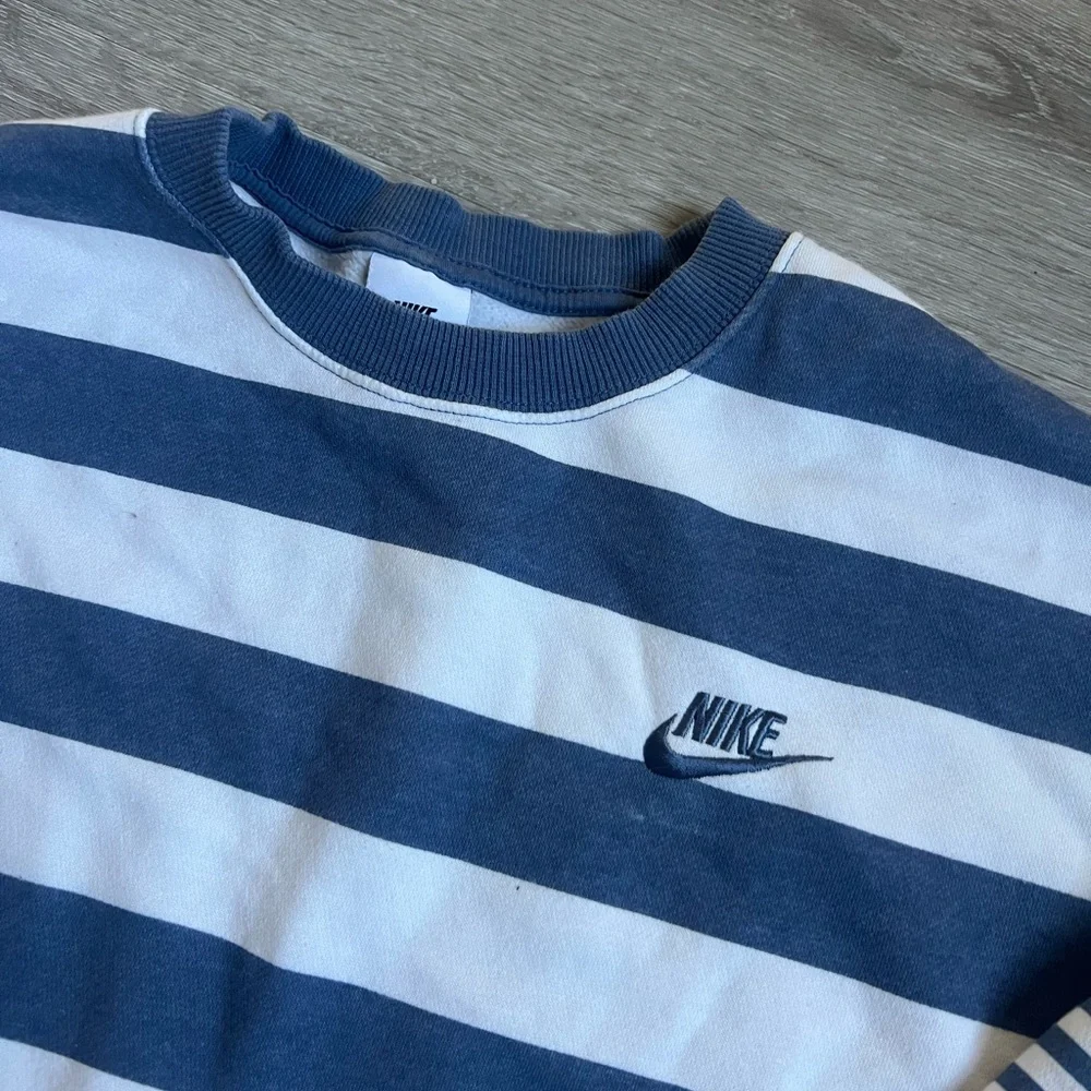 Nike woman’s Striped Crewneck Sweater - Blue and White - Picture 2 of 4